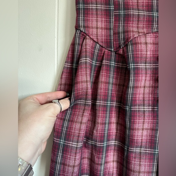 Unique Vintage 1940s Plaid Buttoned Wide Leg Trousers - Picture 3 of 6